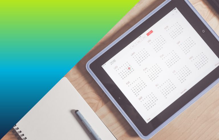 Tablet with Calendar displayed